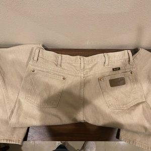 Mens Khaki Wrangler Jeans